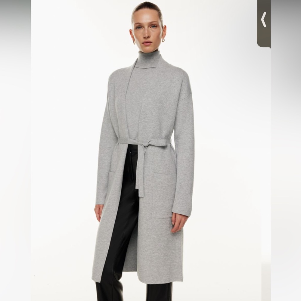 babaton gray ty cardigan